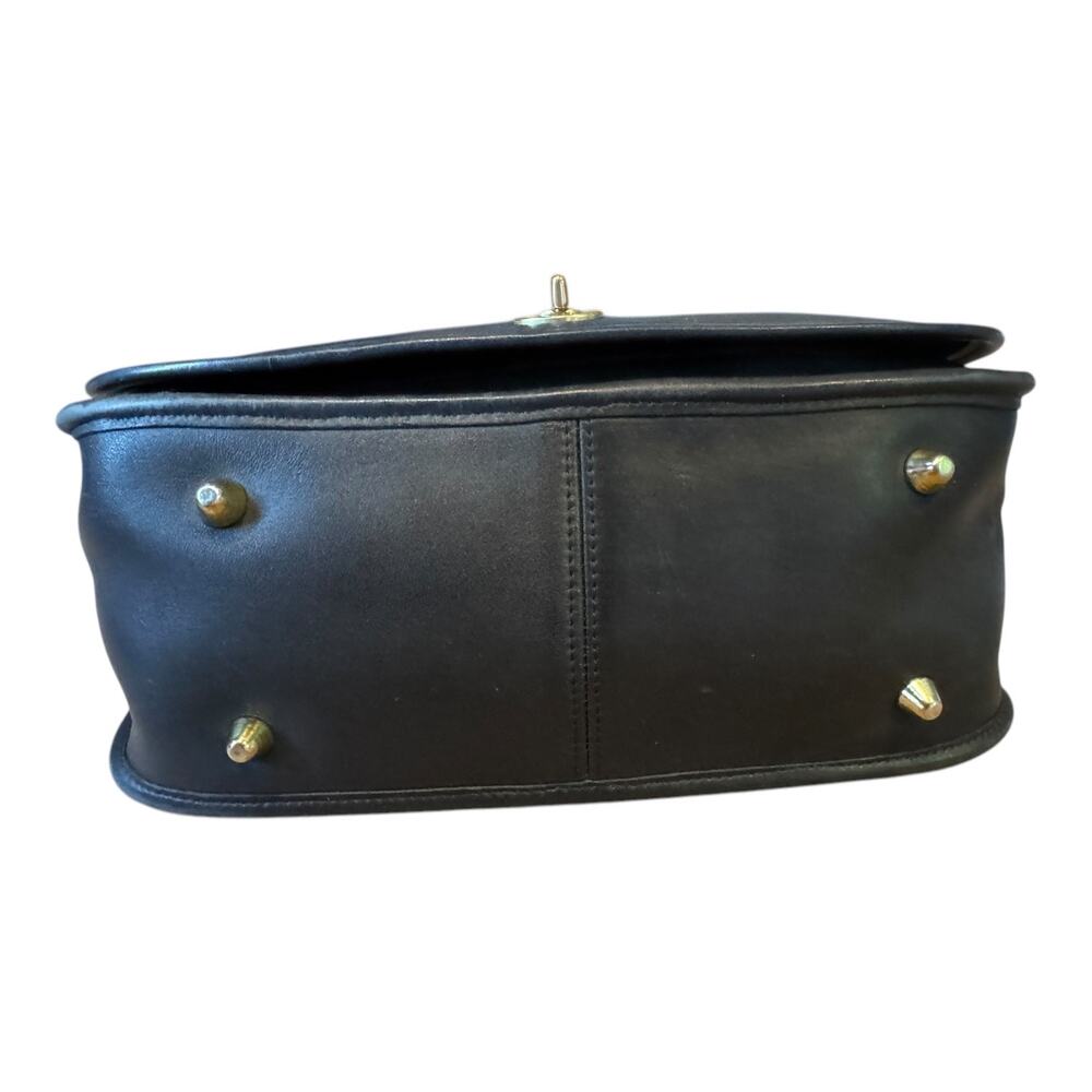 Vintage Y2K Coach Stewardess black leather crossbody bag 9525 adjustable strap - Picture 10 of 16